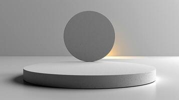 A white round object on a white surface photo