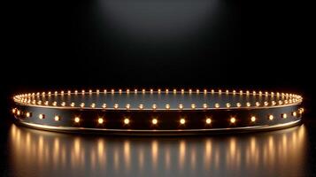 A circular stage with lights on it photo