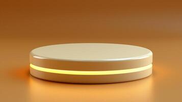 A round object with a yellow light on it photo