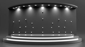 3d render of a stage with lights photo