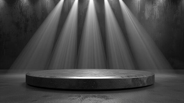 un etapa con luces brillante en eso foto