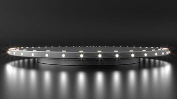 A round table with lights on it photo