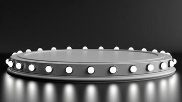 A round table with lights on it photo