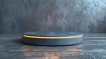 A round object with a glowing light on it photo