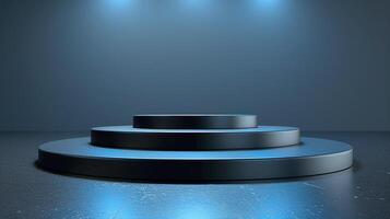 3d render of a podium with lights on it photo