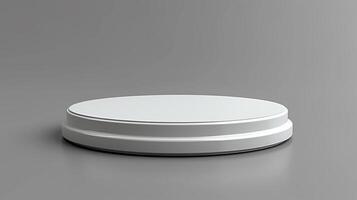 A white round object on a gray surface photo