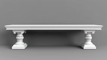 A white table with columns on top photo