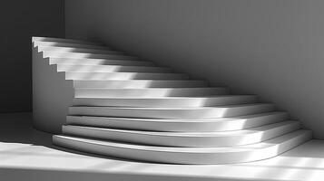 3d rendering of a staircase in a room photo