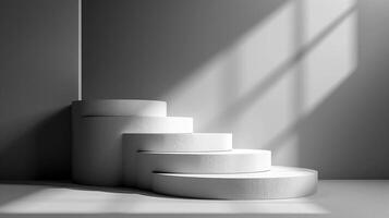 3d rendering of a stairway in a room photo