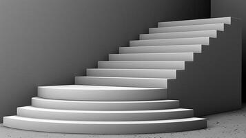 3d rendering of a staircase in a room photo