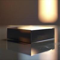 A square object sitting on a table photo