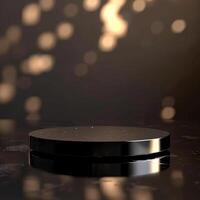 A black object on a table with a light background photo