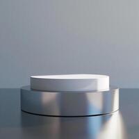A white round object on a table photo
