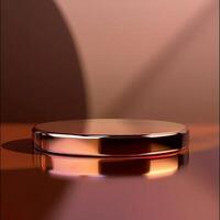 A round object on a table with a shadow photo