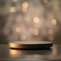 A round table with a light on it photo