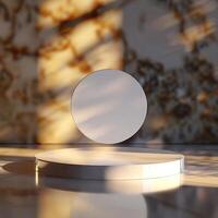 A white object on a table in front of a wall photo