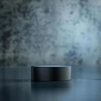 A black object sitting on a table photo