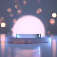 A white object on a table with a spotlight photo