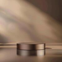 A round object on a table with a light background photo