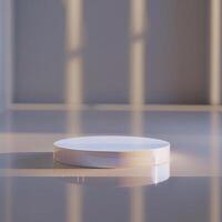 A white round object sitting on a table photo