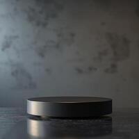 A black round object on a table photo
