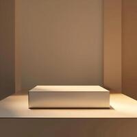 An empty box sitting on a table in a room photo