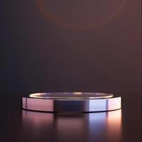 A ring on a table with a light shining on it photo