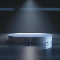 An empty podium with a spotlight shining on it photo