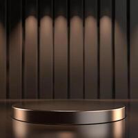 3d render of a podium on a dark background photo