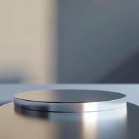 A silver object on top of a table photo