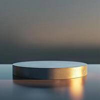 A round table with a light shining on it photo
