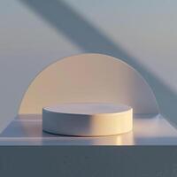 A white object on a table with a shadow photo