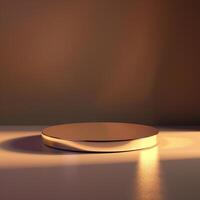 A round table with a light shining on it photo