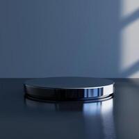 A black and white round object on a table photo