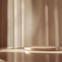 A white table with a small object on it photo