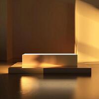 An empty white box sitting on a table in a room photo