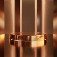 3d render of a round table in a shiny room photo