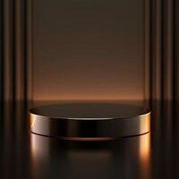 3d render of a podium on a dark background photo