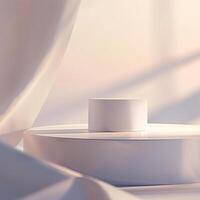 A white table with a white object on it photo