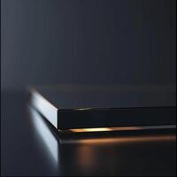 A black and silver object on a table photo