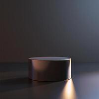 A round table with a light shining on it photo