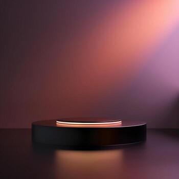 un vacío podio con un destacar en eso foto