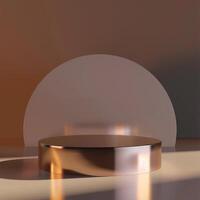 A round table with a light shining on it photo