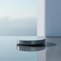 A small round object sitting on a table photo