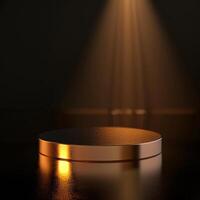 An empty podium with a spotlight shining on it photo
