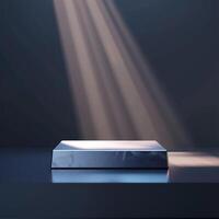 A white box with light shining from the top photo