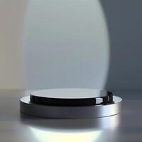 A round object on a table with a spotlight photo