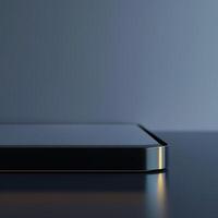 The back of a smartphone is shown on a table photo