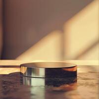 A shiny object on a table photo