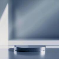 A white round object sitting on a table in front of a window photo